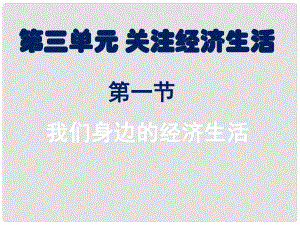 江西省蘆溪縣宣風鎮(zhèn)中學八年級政治上冊 第三單元 第一節(jié) 我們身邊的經(jīng)濟生活課件 湘教版