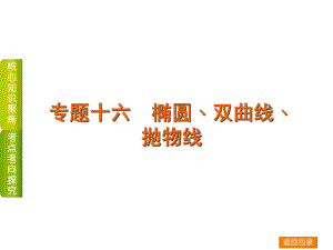 高考數(shù)學二輪復(fù)習 專題十六 橢圓、雙曲線、拋物線課件 理