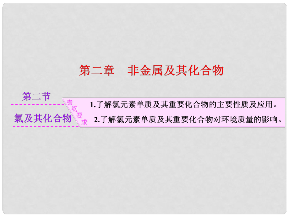 江西省横峰中学高考化学一轮复习 模块一 第二章 第二节 氯及其化合物课件_第1页