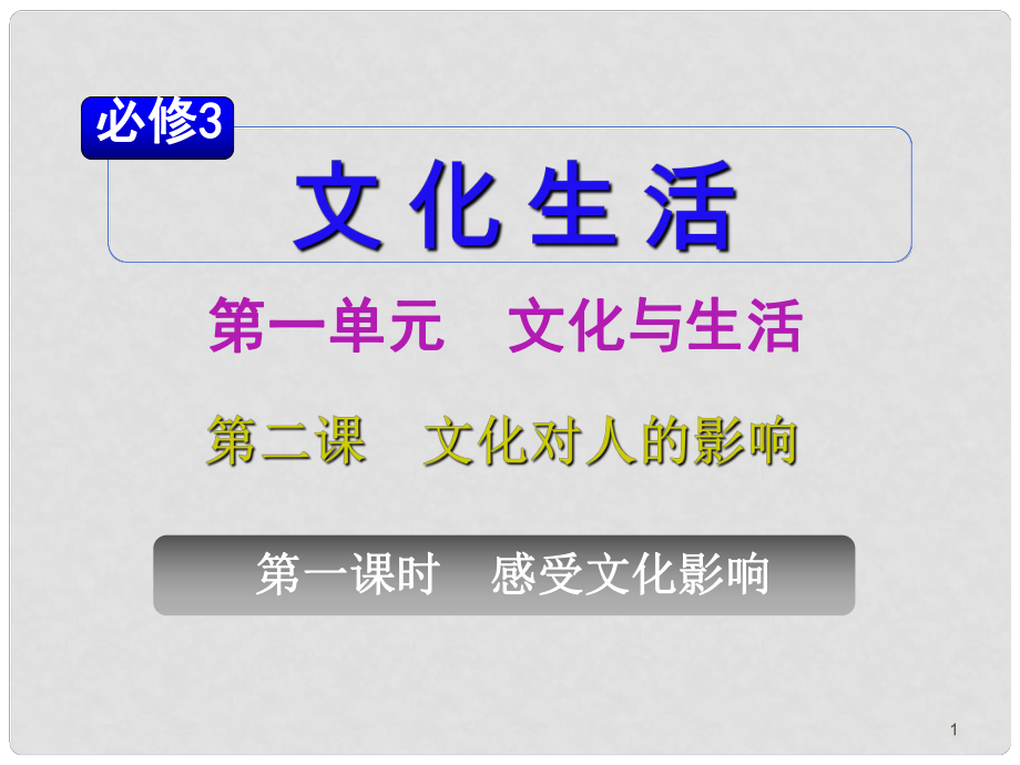 山西省高考政治復(fù)習(xí) 第1單元第2課第1課時(shí) 感受文化影響課件 新人教版必修3_第1頁(yè)