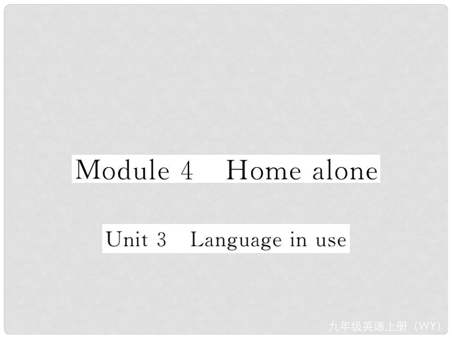 九年級英語上冊 Module 4 Home alone Unit 3 Language in use作業(yè)課件 （新版）外研版_第1頁