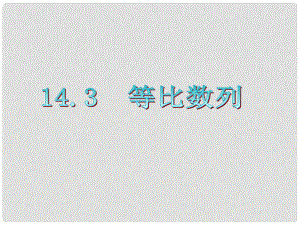 廣東省高三數(shù)學(xué) 第14章第3節(jié) 等比數(shù)列復(fù)習(xí)課件 文