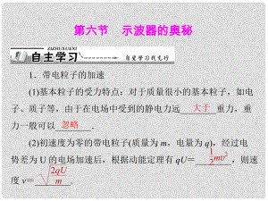 高中物理 第一章 電場 第6節(jié) 示波器的奧秘課件 粵教版選修31