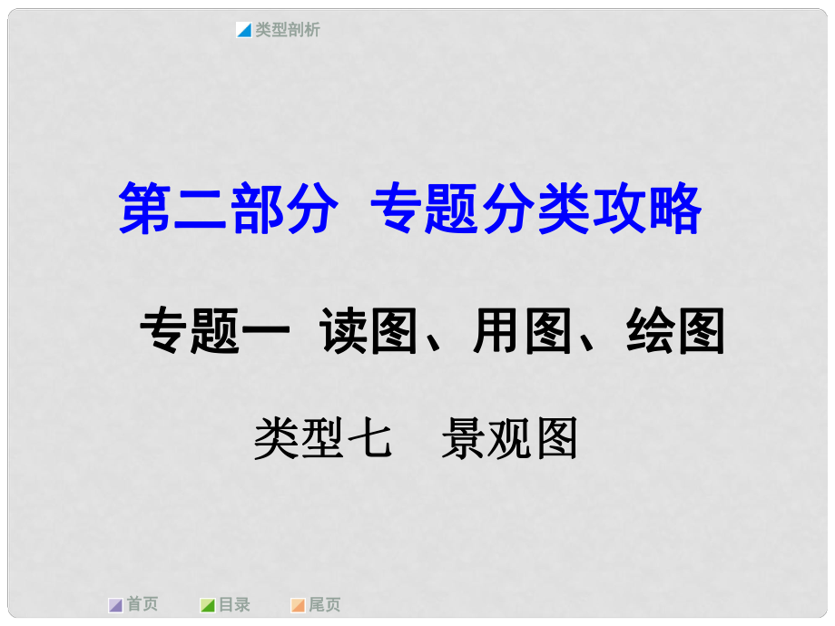 中考地理 第二部分 專題分類攻略 專題一 讀圖、用圖、繪圖 類型七 景觀圖課件 商務星球版_第1頁