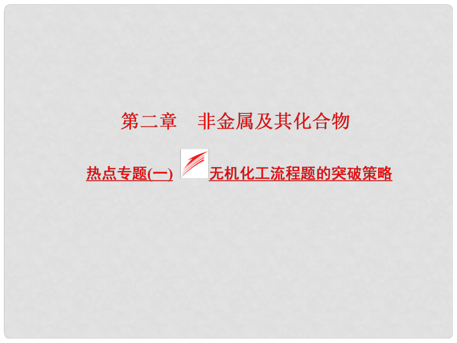 江西省横峰中学高考化学一轮复习 模块一 第二章 热点专题（一）无机化工流程题的突破策略课件_第1页