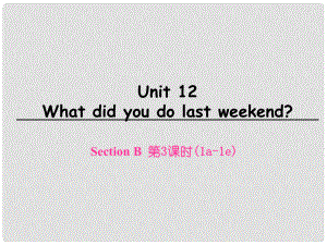 七年級(jí)英語(yǔ)下冊(cè) Unit 12 What did you do last weekend Section B（第3課時(shí)）課件 （新版）人教新目標(biāo)版