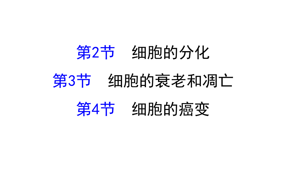 高考生物一輪復習 第6章 細胞的生命歷程 第24節(jié) 細胞的分化、細胞的衰老和凋亡、細胞的癌變課件 新人教版必修1_第1頁