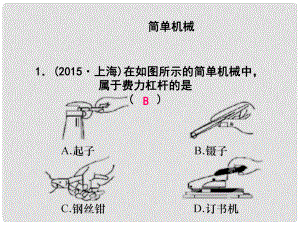 浙江省中考科學(xué)第一輪總復(fù)習(xí) 第二篇 物質(zhì)科學(xué)（一）第19課時 簡單機(jī)械課后練習(xí)課件