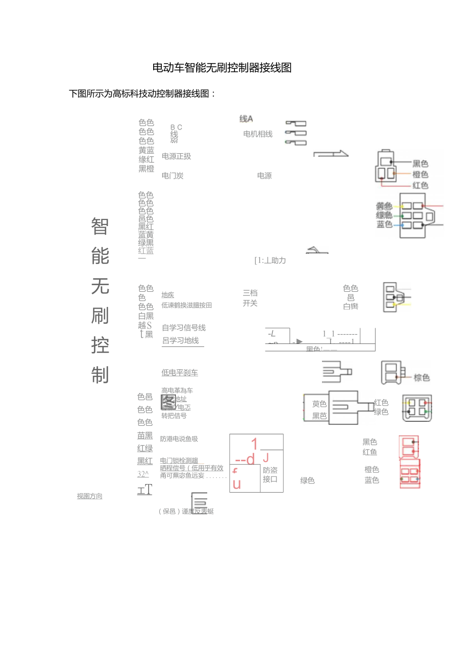 无刷智能控制器接线图图片