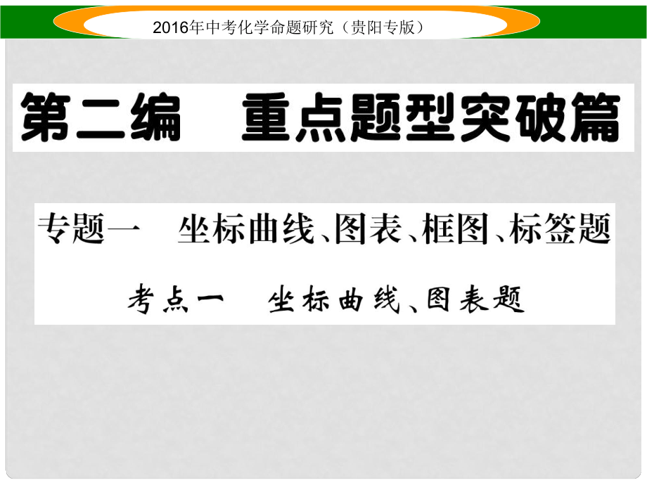 中考命題研究（貴陽專版）中考化學 考點一 坐標曲線、圖表題課件_第1頁