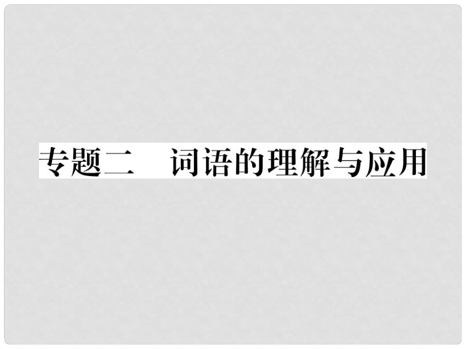 九年级语文上学期期末复习专题 专题二 词语的理解与应用课件 新人教版_第1页