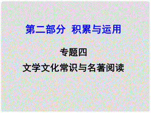 河南省中考語(yǔ)文 第二部分 積累與運(yùn)用 專題四 文學(xué)文化常識(shí)與名著閱讀課件