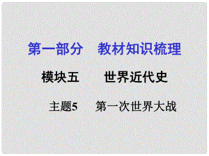 安徽中考歷史 第一部分 教材知識梳理模塊五 世界近代史 主題5 第一次世界大戰(zhàn)課件