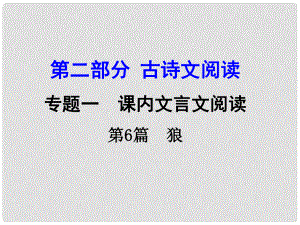 湖南中考語文 第二部分 古詩文閱讀 專題1 第6篇 狼復習課件 新人教版