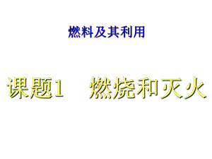 八年級化學全冊 第八單元 課題1 燃燒和滅火（第1課時）公開課課件 人教版五四制