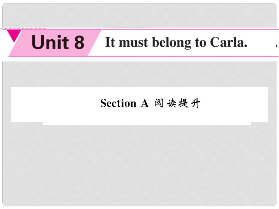 九年級(jí)英語(yǔ)全冊(cè) Unit 8 It must be belong to Carla Section A閱讀提升課件 （新版）人教新目標(biāo)版_第1頁(yè)