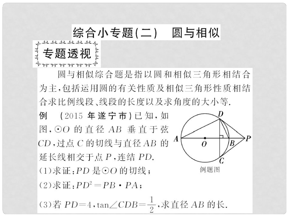 九年级数学下册 综合小专题二 圆与相似课件 （新版）华东师大版_第1页