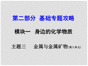 河南中考化學(xué) 第二部分 基礎(chǔ)專題攻略 模塊一 身邊的化學(xué)物質(zhì) 主題三 金屬與金屬礦物課件 新人教版