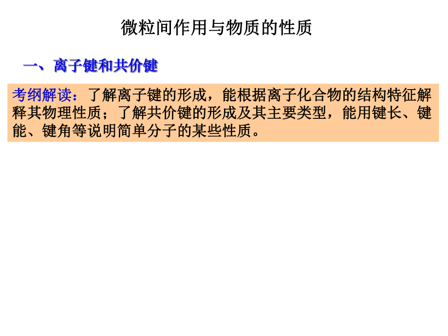 四川省大英县育才中学高三化学 微粒间作用与物质的性质复习课件_第1页