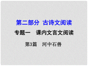 湖南中考語文 第二部分 古詩文閱讀 專題1 第3篇 河中石獸復習課件 新人教版