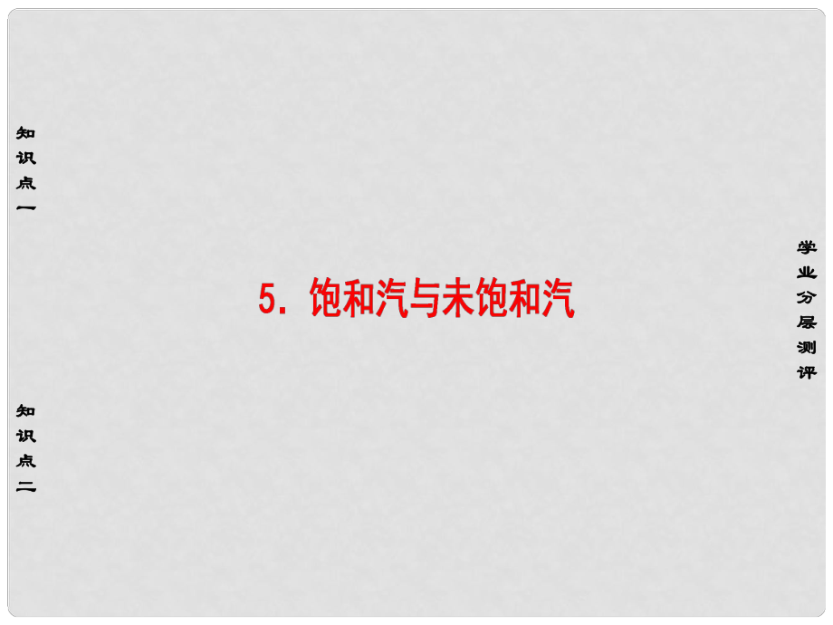 高中物理 第3章 固體和液體 5 飽和汽與未飽和汽課件 教科版選修33_第1頁