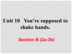 九年級(jí)英語(yǔ)全冊(cè) Unit 10 You’re supposed to shake hands Section B（2a3b）課件 （新版）人教新目標(biāo)版