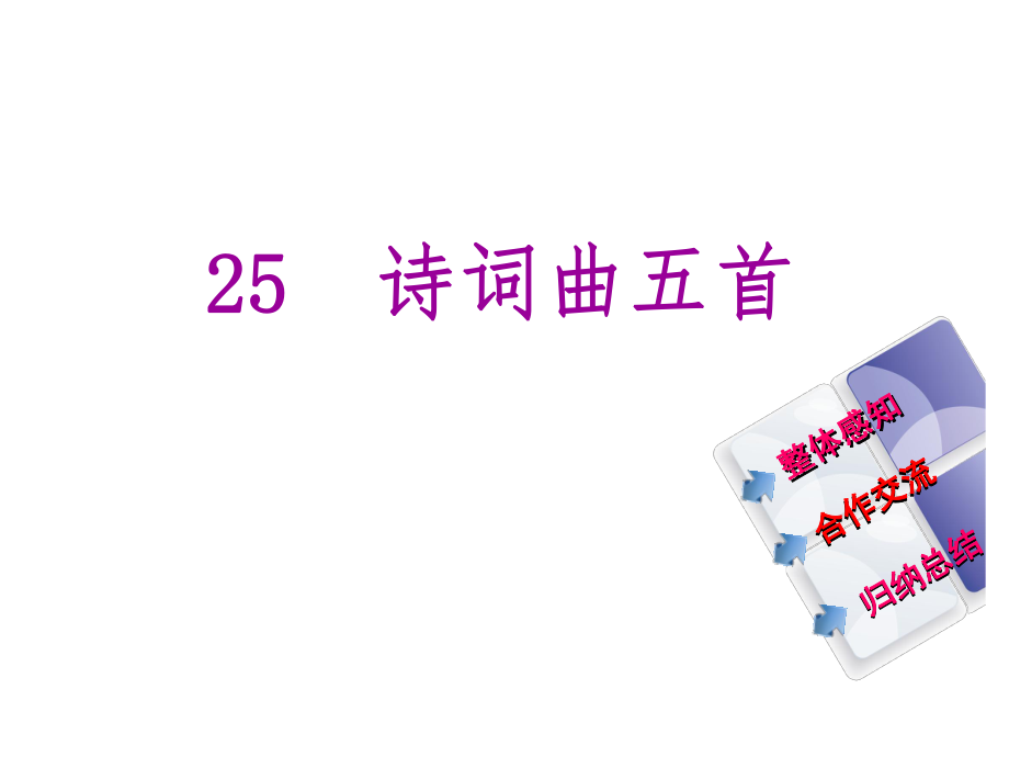 教與學 新教案八年級語文下冊 第五單元 25《詩詞曲五首》課件 （新版）新人教版_第1頁