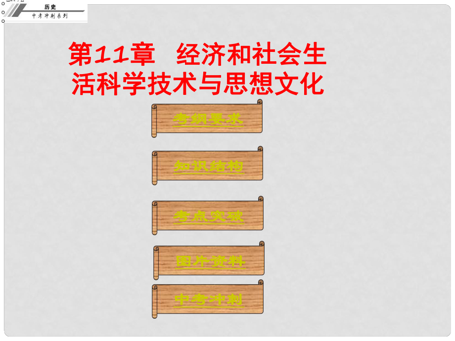 廣東省中山市中考?xì)v史沖刺復(fù)習(xí) 基礎(chǔ)梳理 第11章 經(jīng)濟(jì)和社會(huì)生活科學(xué)技術(shù)與思想文化課件_第1頁