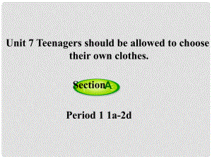 九年級(jí)英語全冊(cè) Unit 7 Teenagers should be allowed to choose their own clothes（第1課時(shí)）Section A（1a2d）課件 （新版）人教新目標(biāo)版