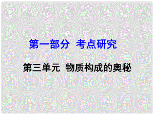 河南省中考化學(xué) 第一部分 考點(diǎn)研究 第三單元 物質(zhì)構(gòu)成的奧秘課件