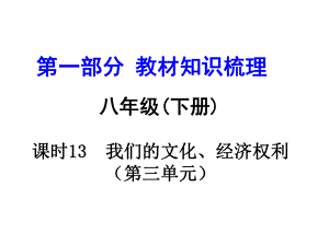 河南中考政治 八下 第一部分 教材知識(shí)梳理 第三單元 課時(shí)13我們的文化、經(jīng)濟(jì)權(quán)利課件