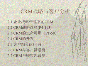 CRM战略与客户分析