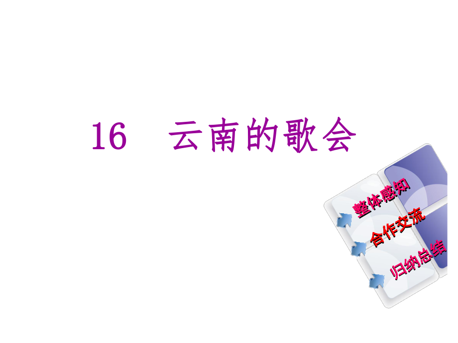 教與學(xué) 新教案八年級語文下冊 第四單元 16《云南的歌會》課件 （新版）新人教版_第1頁