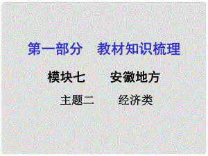 安徽中考?xì)v史 第一部分 教材知識(shí)梳理模塊七 安徽地方史 主題2 經(jīng)濟(jì)類課件