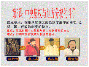 山东省高中历史 第3课 古代政治制度的成熟课件3 岳麓版必修1