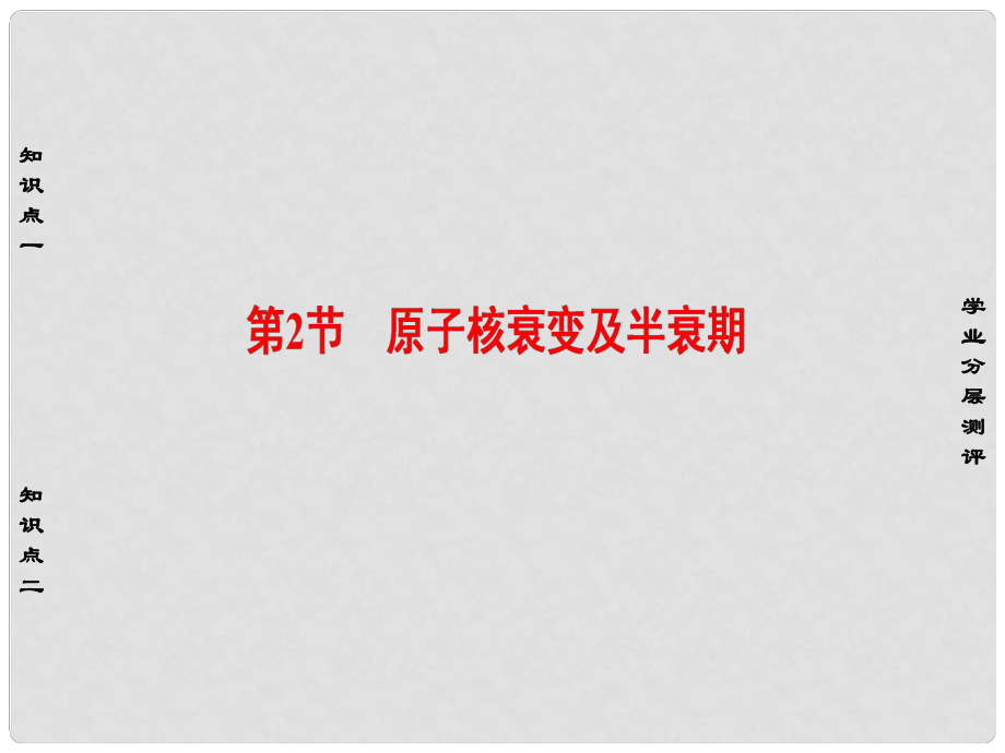 高中物理 第3章 原子核與放射性 第2節(jié) 原子核衰變及半衰期課件 魯科版選修35_第1頁