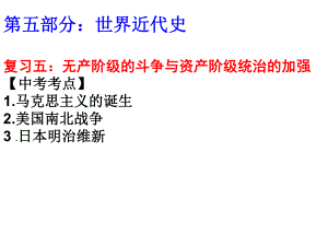 廣東省深圳市中考?xì)v史 世界近代史 無產(chǎn)階級(jí)的斗爭(zhēng)與資產(chǎn)階級(jí)統(tǒng)治的加強(qiáng)復(fù)習(xí)課件