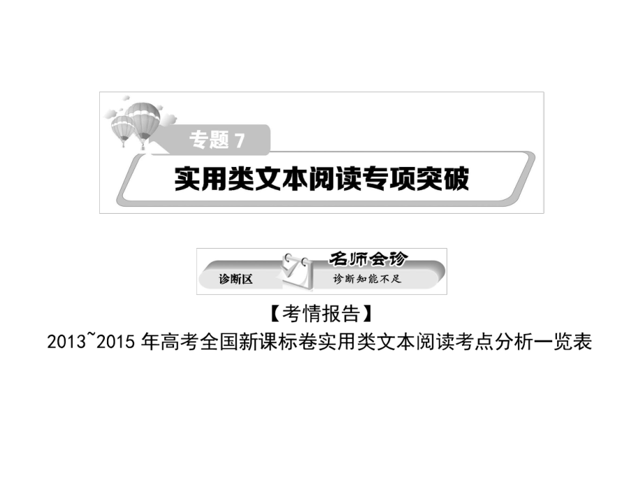 熱點重點難點專題透析高考語文二輪復習 細致講解專題7 實用類文本閱讀專項突破課件_第1頁