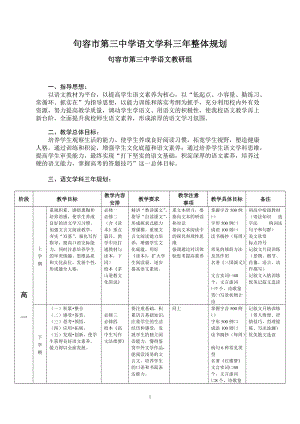 20150430句容三中语文学科三年发展规划