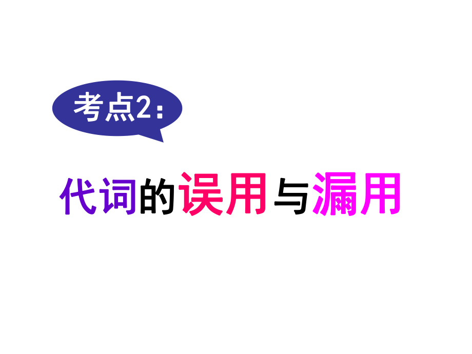 名師指津高三英語二輪復習 第三部分 寫作 短文改錯 考點破解2 代詞的誤用與漏用課件_第1頁