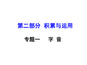 河南省中考語(yǔ)文 第二部分 積累與運(yùn)用 專題一 字音課件