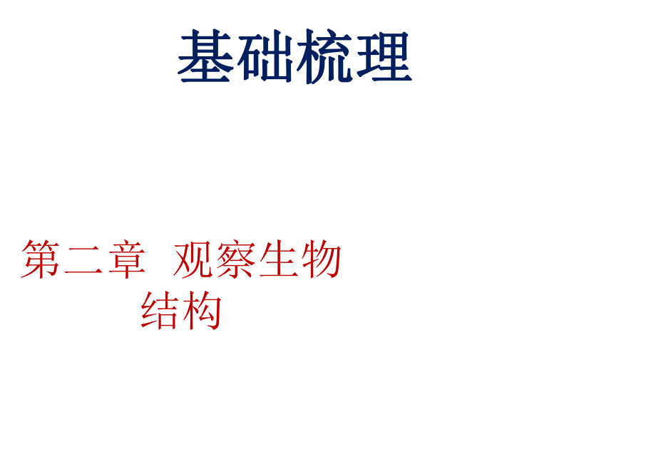 中考生物总复习 第二章 观察生物结构基础梳理课件 济南版_第1页