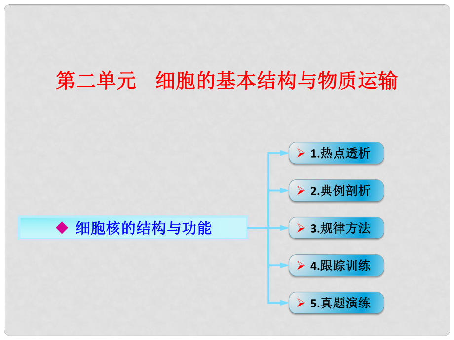 高考生物一輪復(fù)習 第二單元 細胞的基本結(jié)構(gòu)與物質(zhì)運輸 02 細胞核的結(jié)構(gòu)與功能課件 新人教版_第1頁