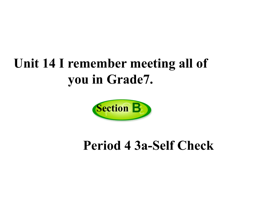 九年級英語全冊 Unit 14 I remember meeting all of you in Grade 7（第4課時）Section B（3aSelf Check）課件 （新版）人教新目標版_第1頁