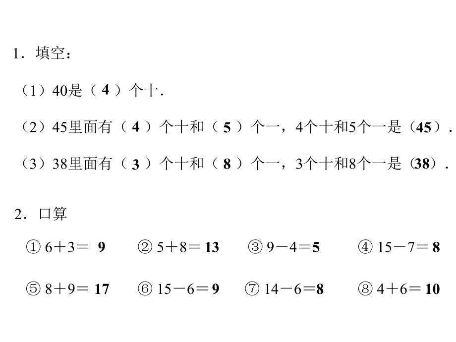 一年級數(shù)學下冊 第4單元《100以內(nèi)的加法和減法》課件 蘇教版_第1頁