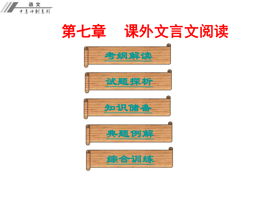 广东省中考语文冲刺复习 第七章 课外文言文阅读课件 新人教版_第1页