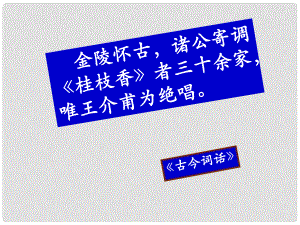 山東省淄博市淄川般陽中學(xué)高中語文 第三單元 桂枝香課件 魯人版選修《唐詩宋詞選讀》