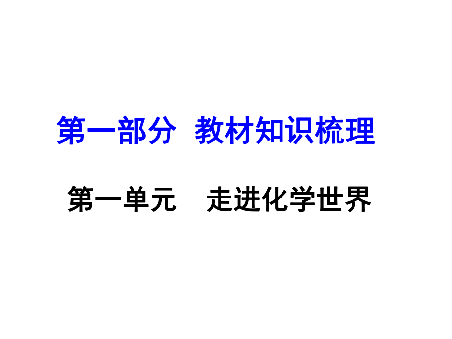 河南中考化學 第一部分 教材知識梳理 第1單元 走進化學世界課件 新人教版_第1頁