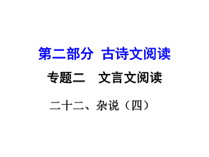 湖南益陽(yáng)中考語(yǔ)文 第二部分 古詩(shī)文閱讀 專題二 文言文閱讀 22《雜說 四 》復(fù)習(xí)課件