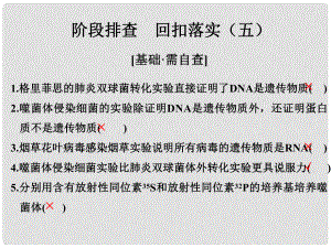 高考生物一輪復習 階段排查 回扣落實（五）課件 新人教版